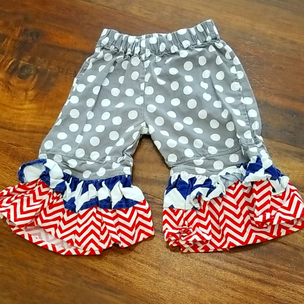 0-3m ruffle bottom pants Red White And Blue 4th Of July